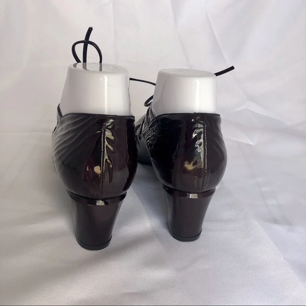 Ombeline black cherry patent leather Cuban heels